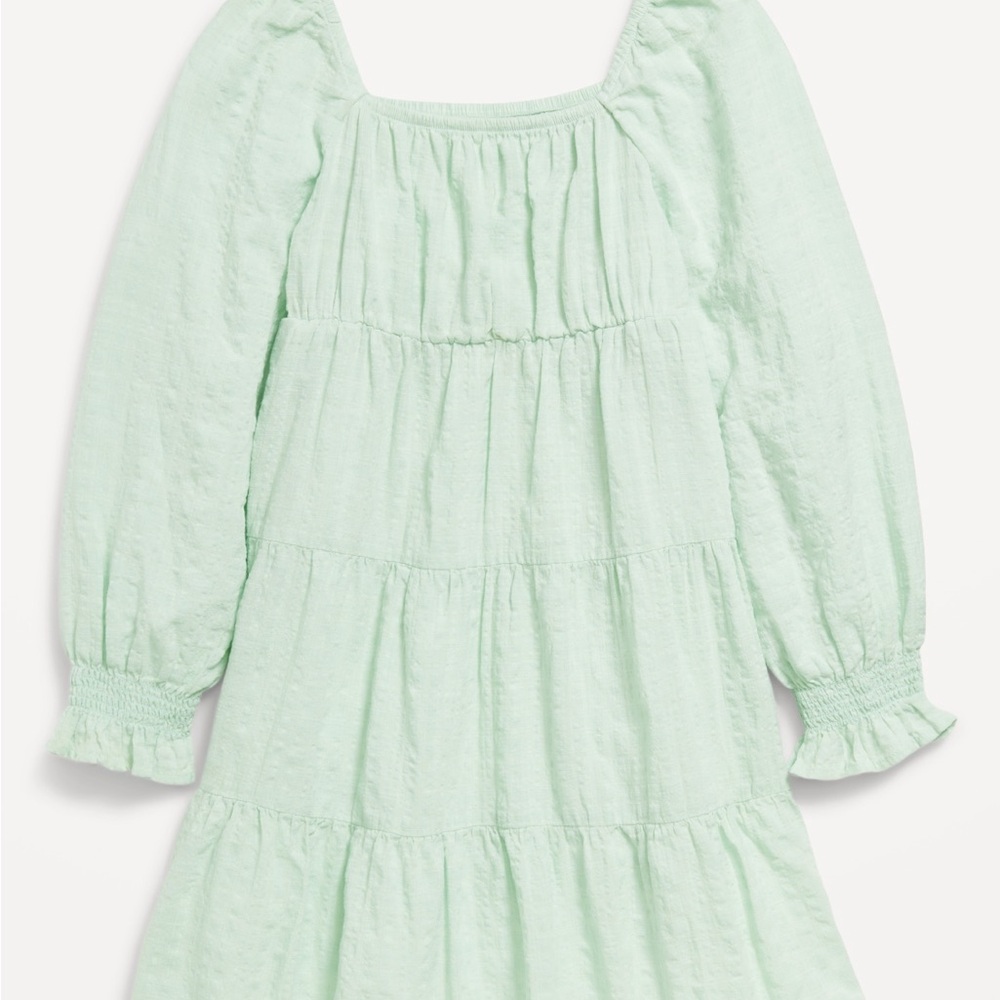 Old Navy Green Tiered Ruffled Casual Dress • WORN ONE TIME FOR CHURCH